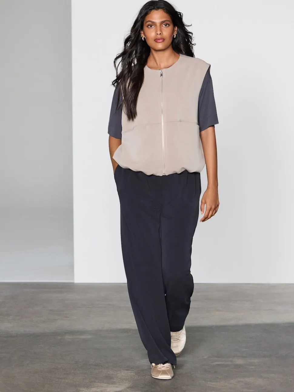 Black Slinky Supersoft Jersey Modal Blend Wide Leg Pull On Trousers