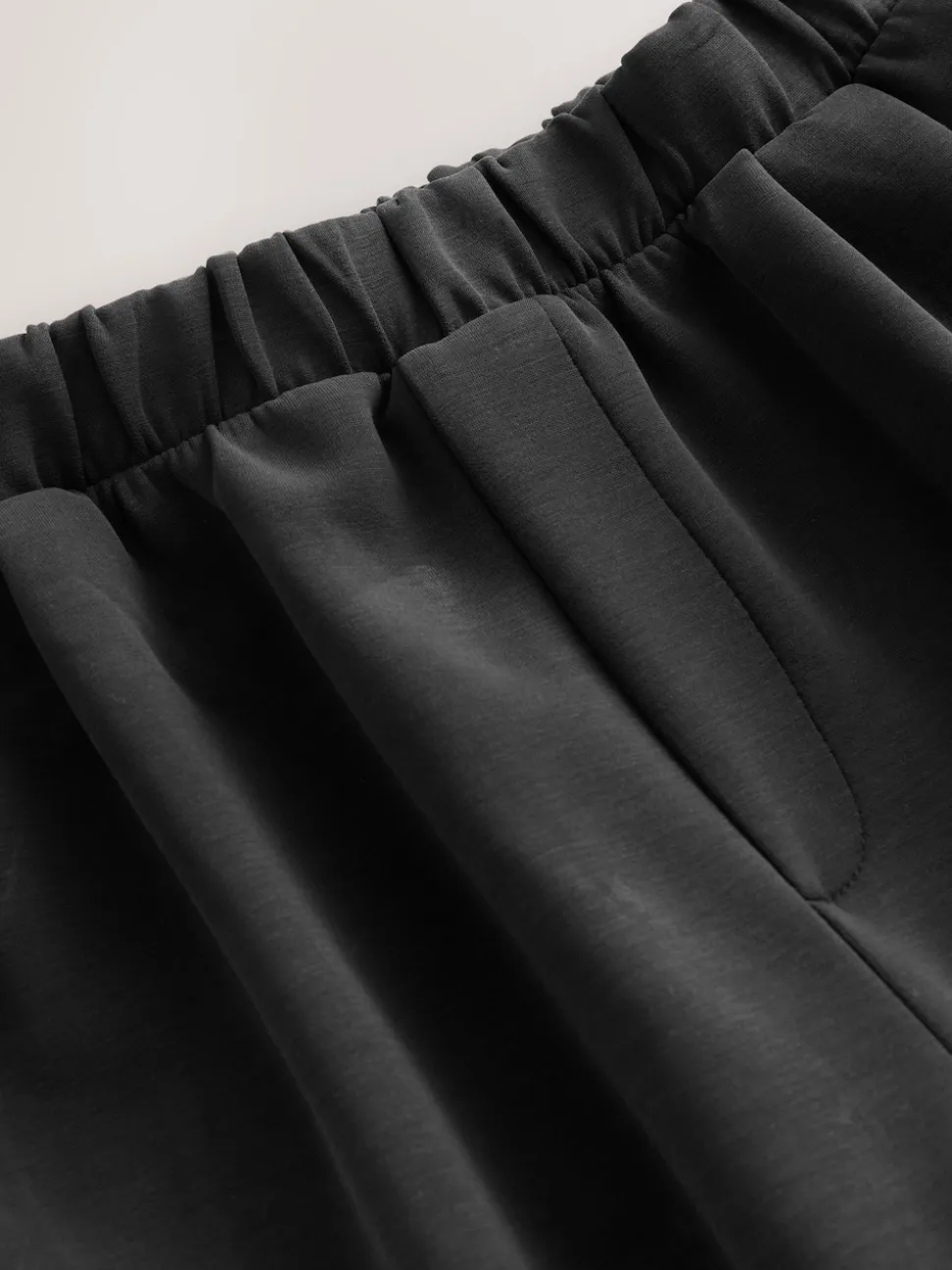 Black Slinky Supersoft Jersey Modal Blend Wide Leg Pull On Trousers