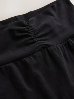 Black Soft Touch Rib Ruched Flare Leggings