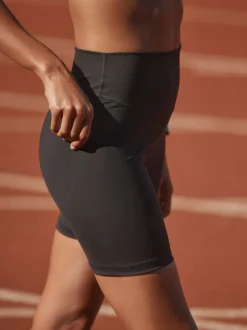 Black Sports Dry Tech Tummy Control Shorts