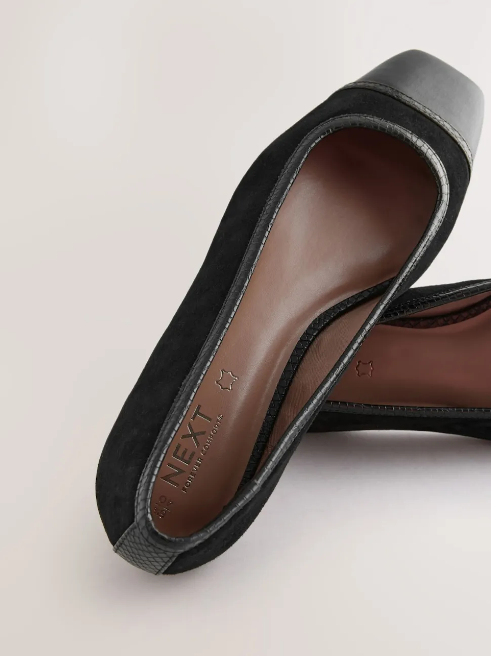 Black Square Toe Ballerina Shoes