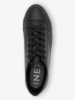 Black Standard Fit Patent Baseball Trainers