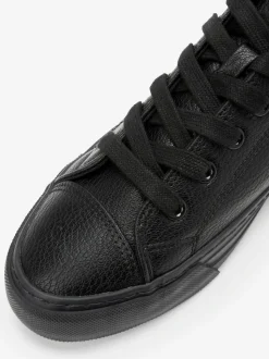 Black Standard Fit Patent Baseball Trainers