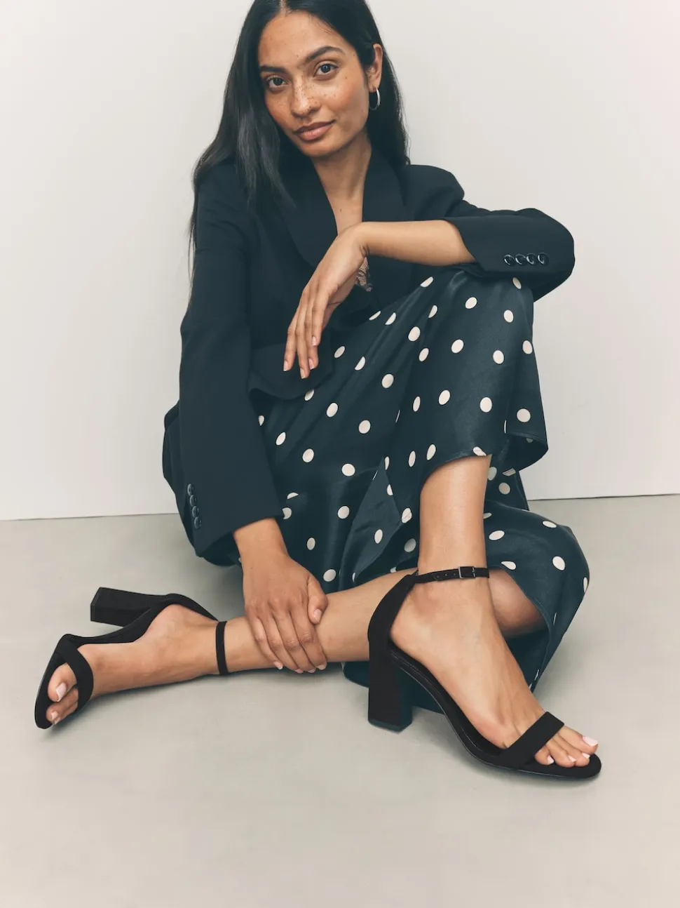Black Standard/Wide Fit Block Heel Sandals