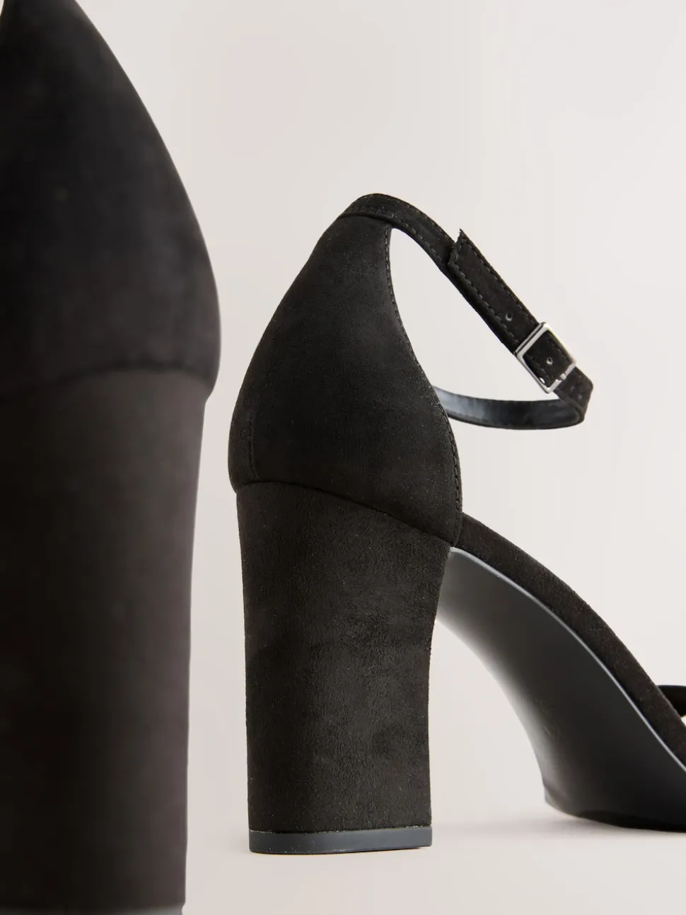 Black Standard/Wide Fit Block Heel Sandals