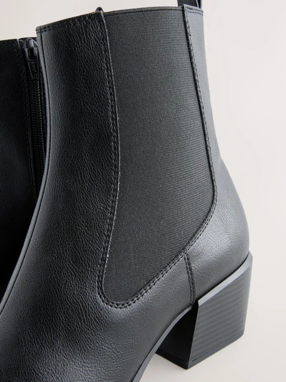 Black Standard/Wide Fit Chelsea Style Western Cowboy Boots