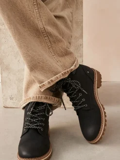 Black Standard/Wide Fit Forever Comfort® Casual Lace-Up Ankle Boots
