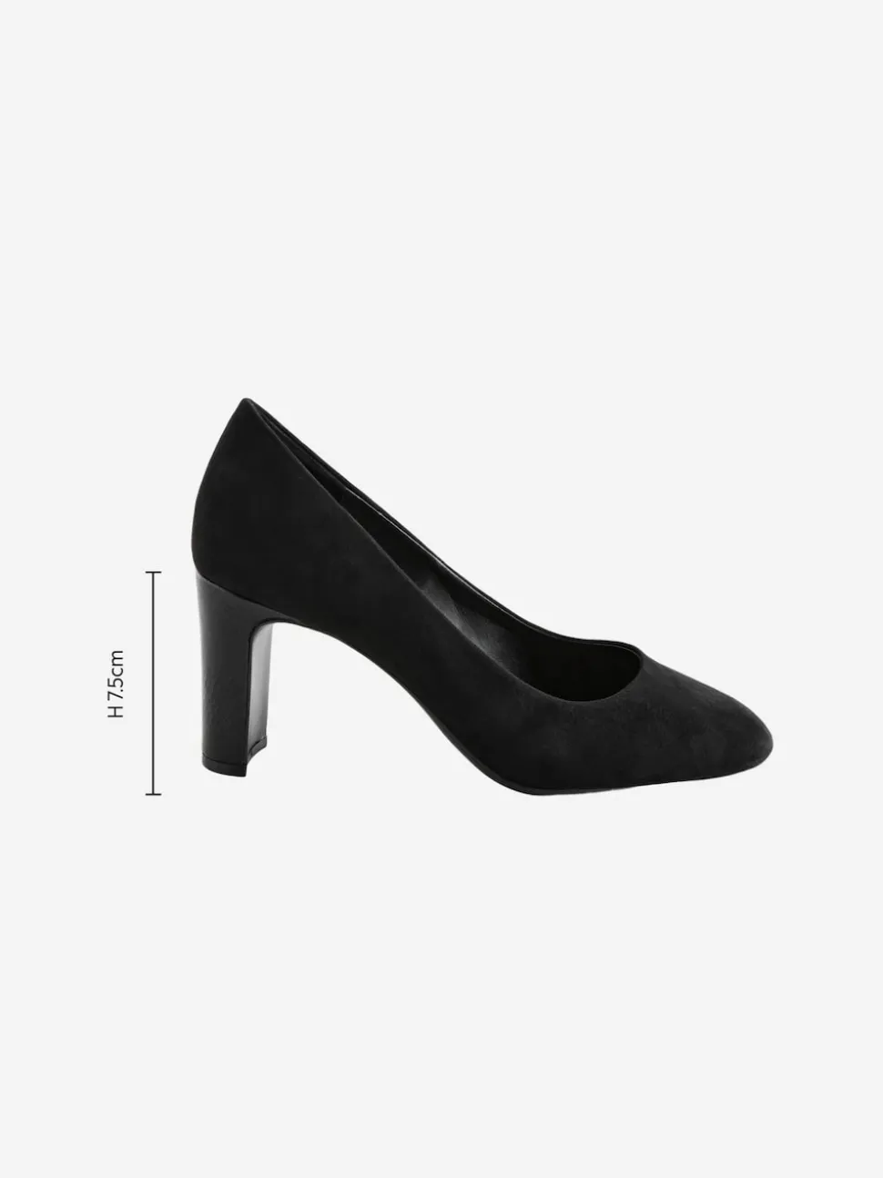 Black Standard/Wide Fit Round Toe Block Court Shoes