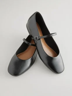 Black Standard/Wide Fit Round Toe Mary Jane Shoes