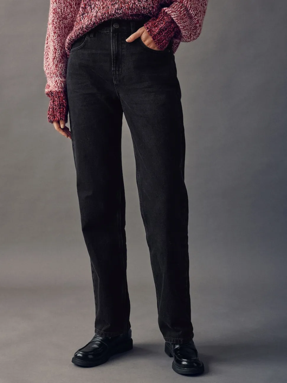 Black Straight Leg Jeans