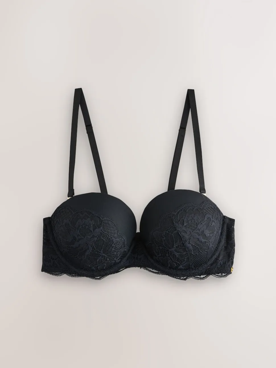 Black Strapless Multiway Push Up A-D Wow Triple Boost Lace Multiway Bra