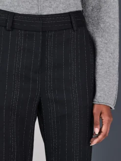 Black Striped Flared Trousers