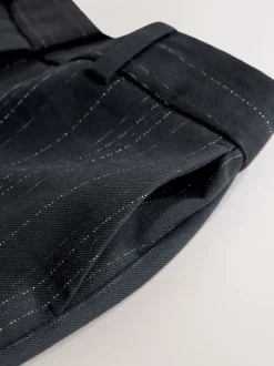 Black Striped Flared Trousers