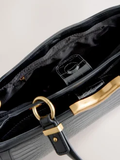 Black Structured Tote Bag
