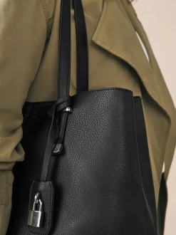 Black Structured Tote Bag