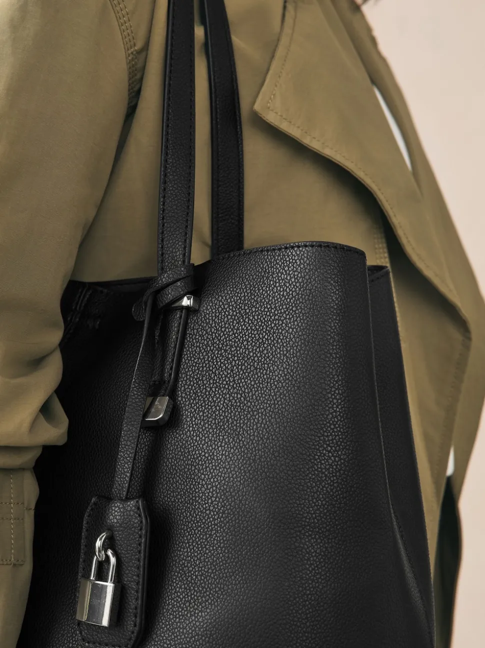 Black Structured Tote Bag