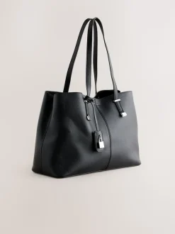 Black Structured Tote Bag