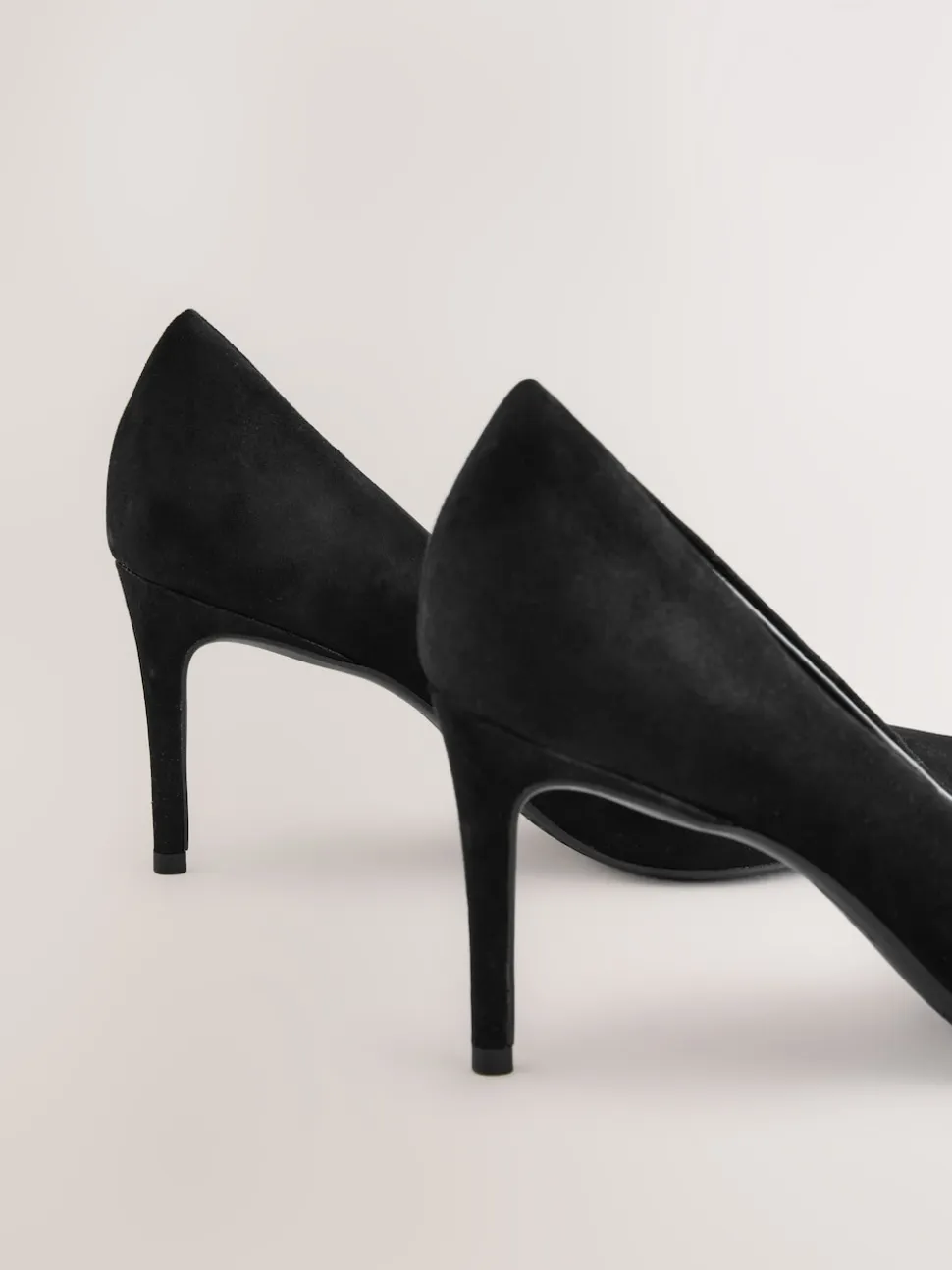 Black Suede Extra Wide Fit Leather Mid Court Shoes