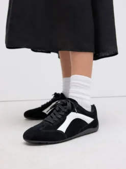 Black Suede Forever Comfort® Leather Slimsole Lace-Up Trainers
