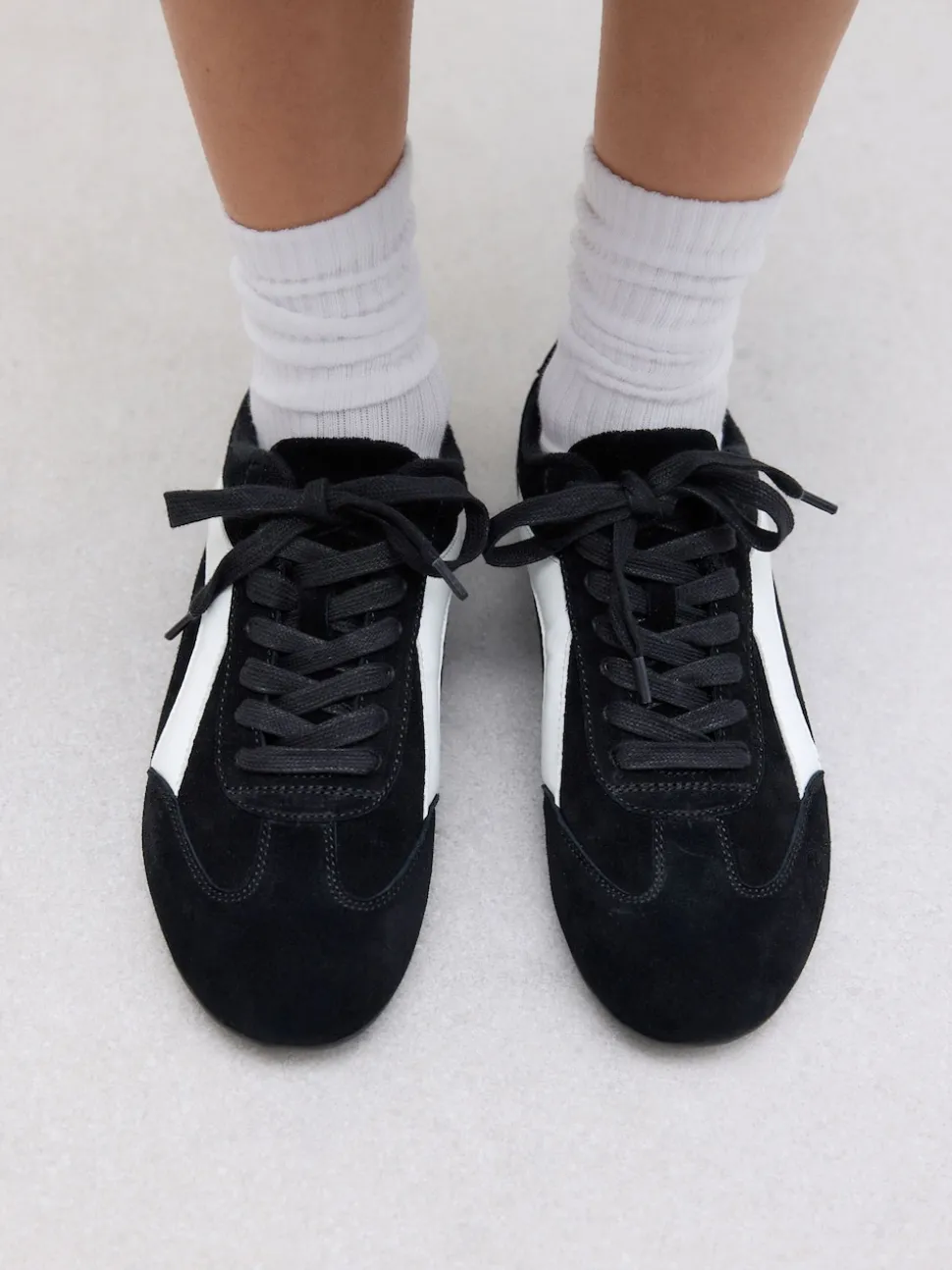 Black Suede Forever Comfort® Leather Slimsole Lace-Up Trainers
