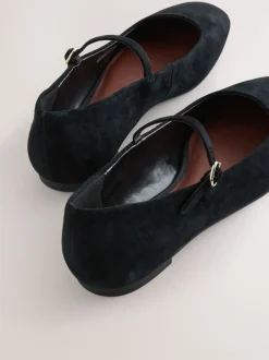 Black Suede Forever Comfort® Leather Square Toe Mary Jane Shoes