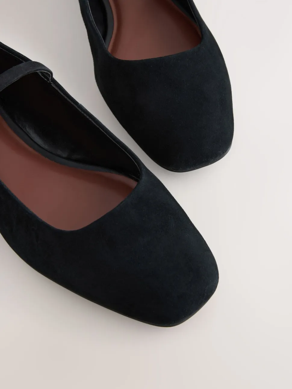Black Suede Forever Comfort® Leather Square Toe Mary Jane Shoes