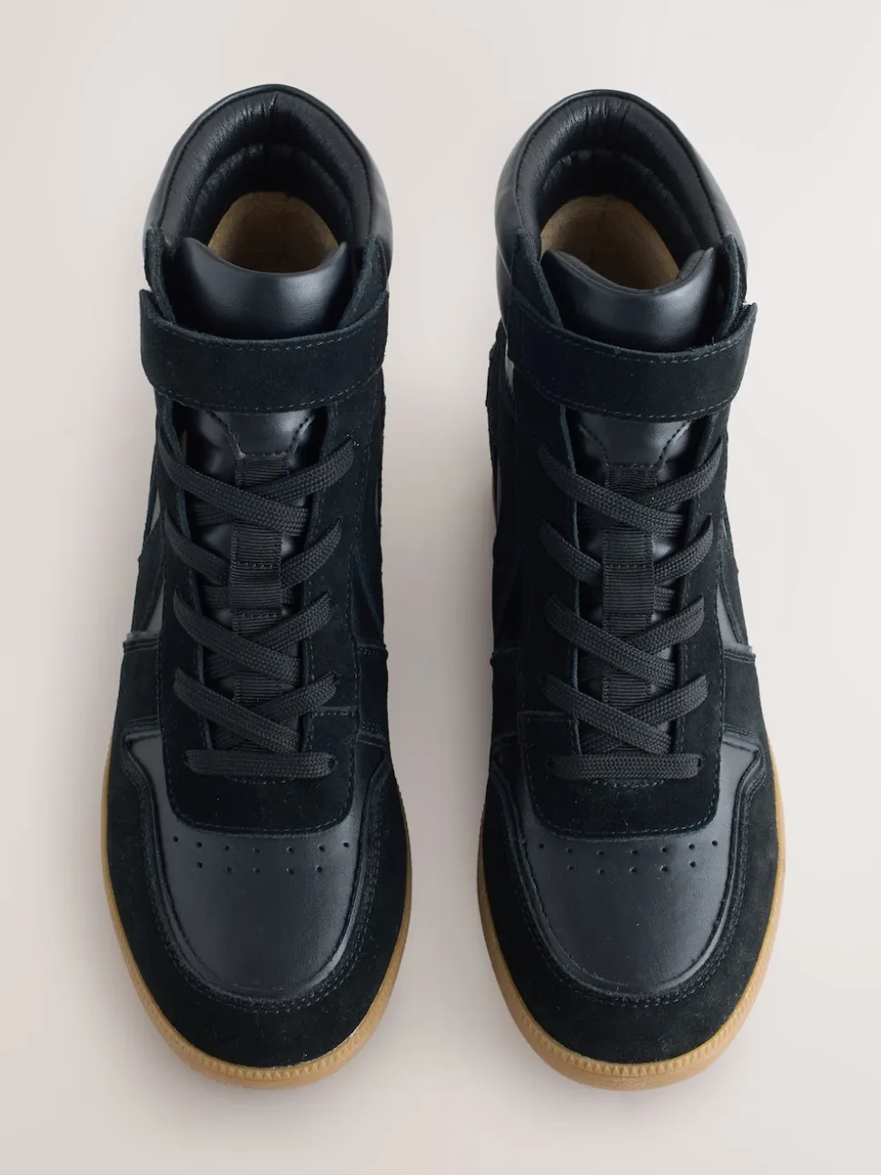 Black Suede Forever Comfort® Lace Up Wedge Trainers