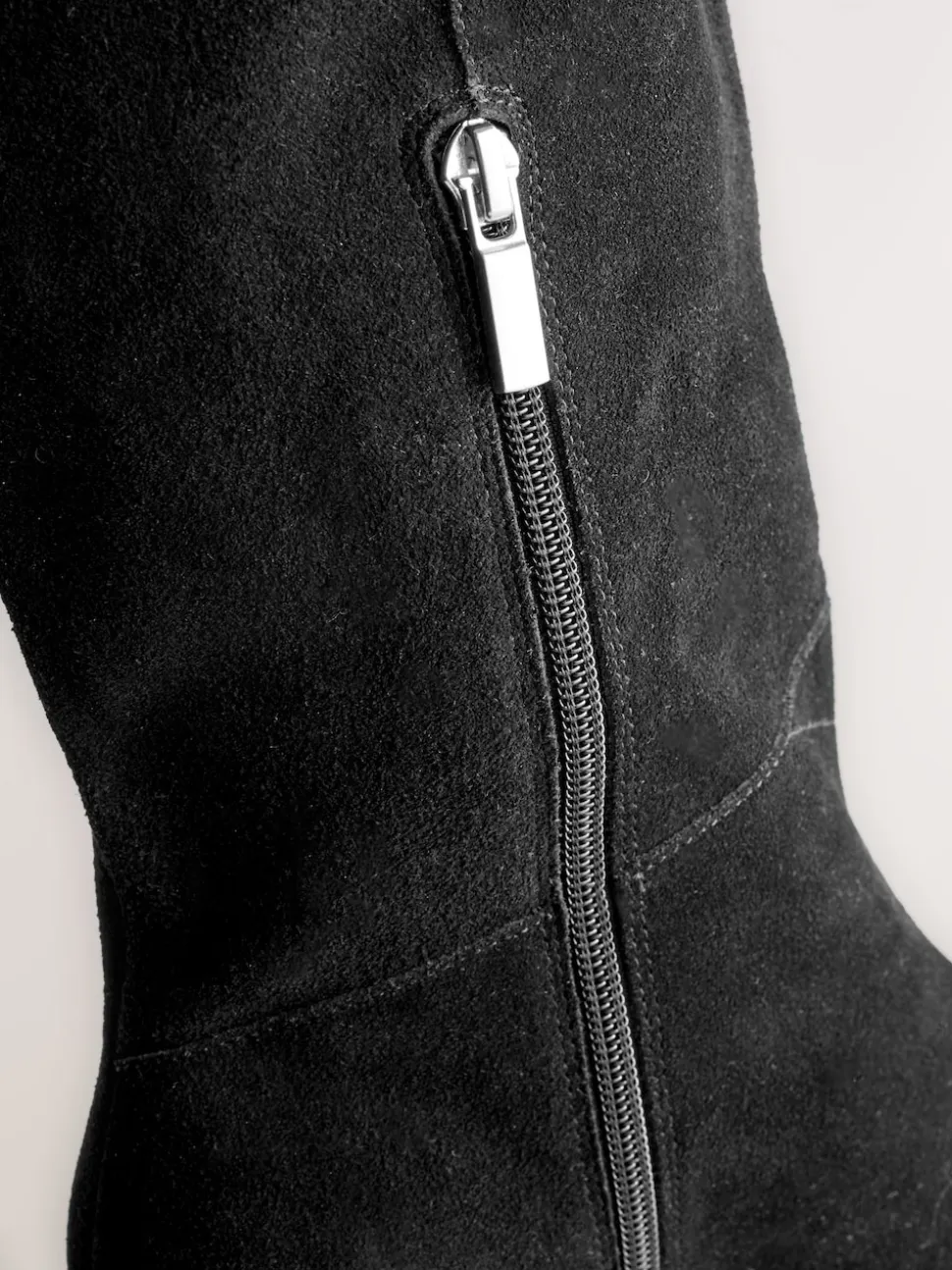 Black Suede Forever Comfort® Knee High Chisel Toe Heeled Boots