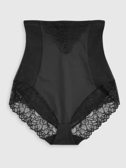 Black Super High Waist Briefs Firm Tummy Control Shaping Briefs