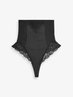 Black Super High Waist Thong Firm Tummy Control Shaping Briefs