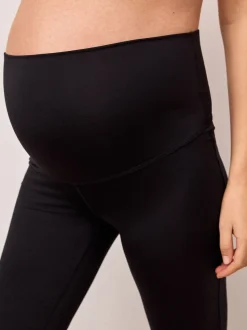 Black Supersoft Dry Tech Flared Yoga Sports Maternity Leggings