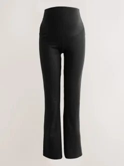 Black Supersoft Dry Tech Flared Yoga Sports Maternity Leggings