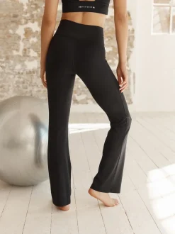 Black Supersoft Dry Tech Flared Yoga Sports Leggings