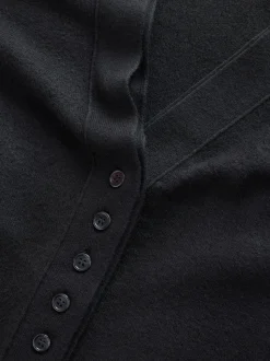 Black Supersoft V-Neck Cardigan With Pockets