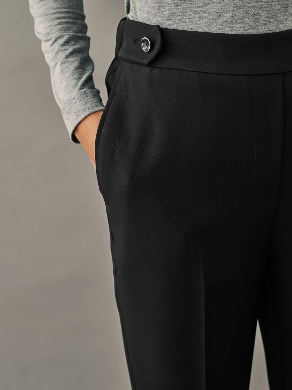 Black Tailored Bootcut Trousers