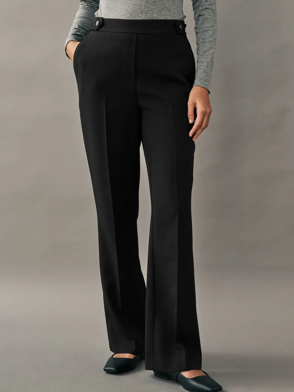 Black Tailored Bootcut Trousers