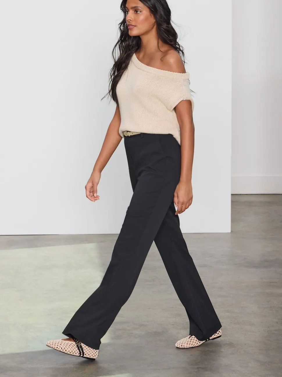 Black Tailored Bootcut Trousers