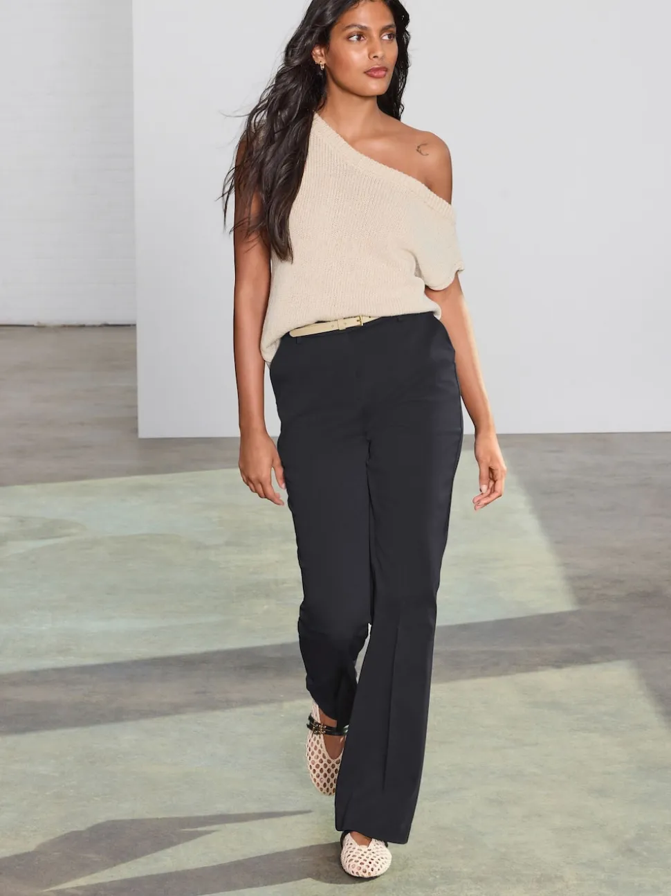 Black Tailored Bootcut Trousers