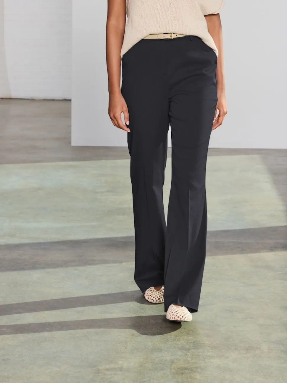 Black Tailored Bootcut Trousers