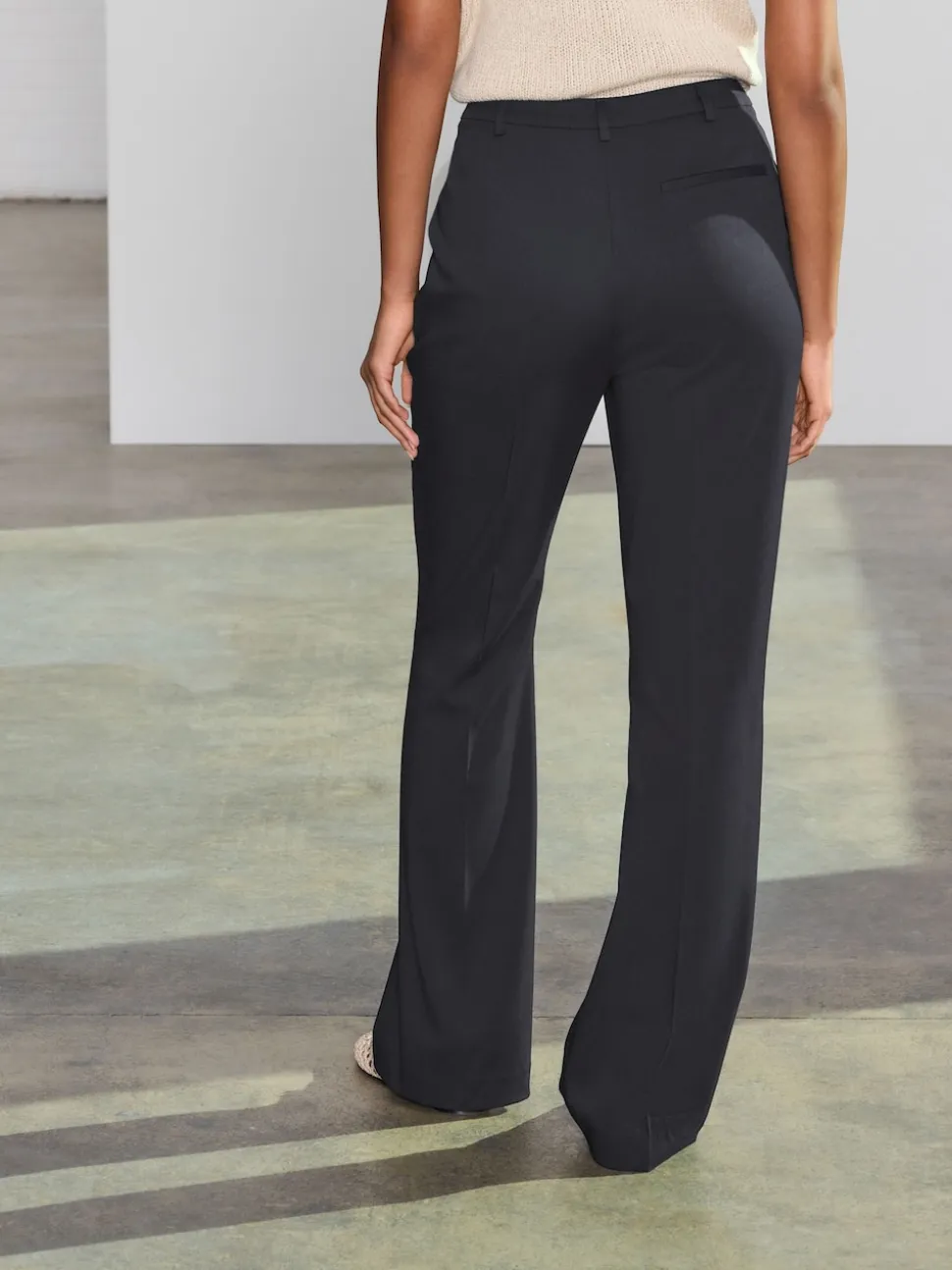 Black Tailored Bootcut Trousers