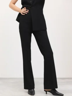 Black Tailored Bootcut Trousers With Wool
