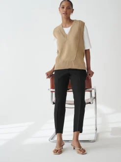 Black Tailored Elasticated Back Straight Leg Trousers