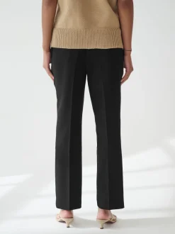 Black Tailored Elasticated Back Straight Leg Trousers