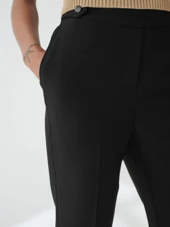 Black Tailored Elasticated Back Straight Leg Trousers