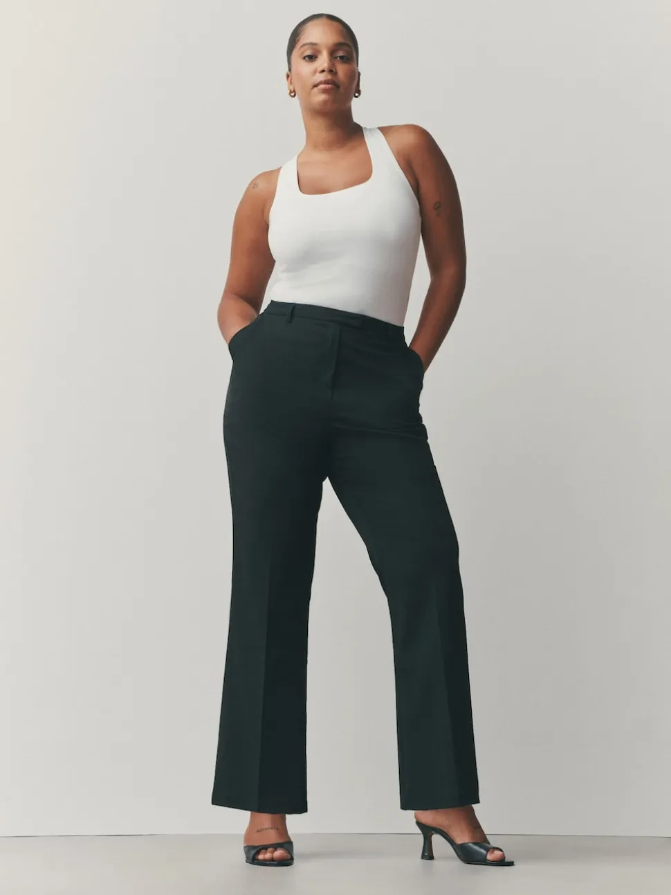 Black Tailored Hourglass Bootcut Trousers