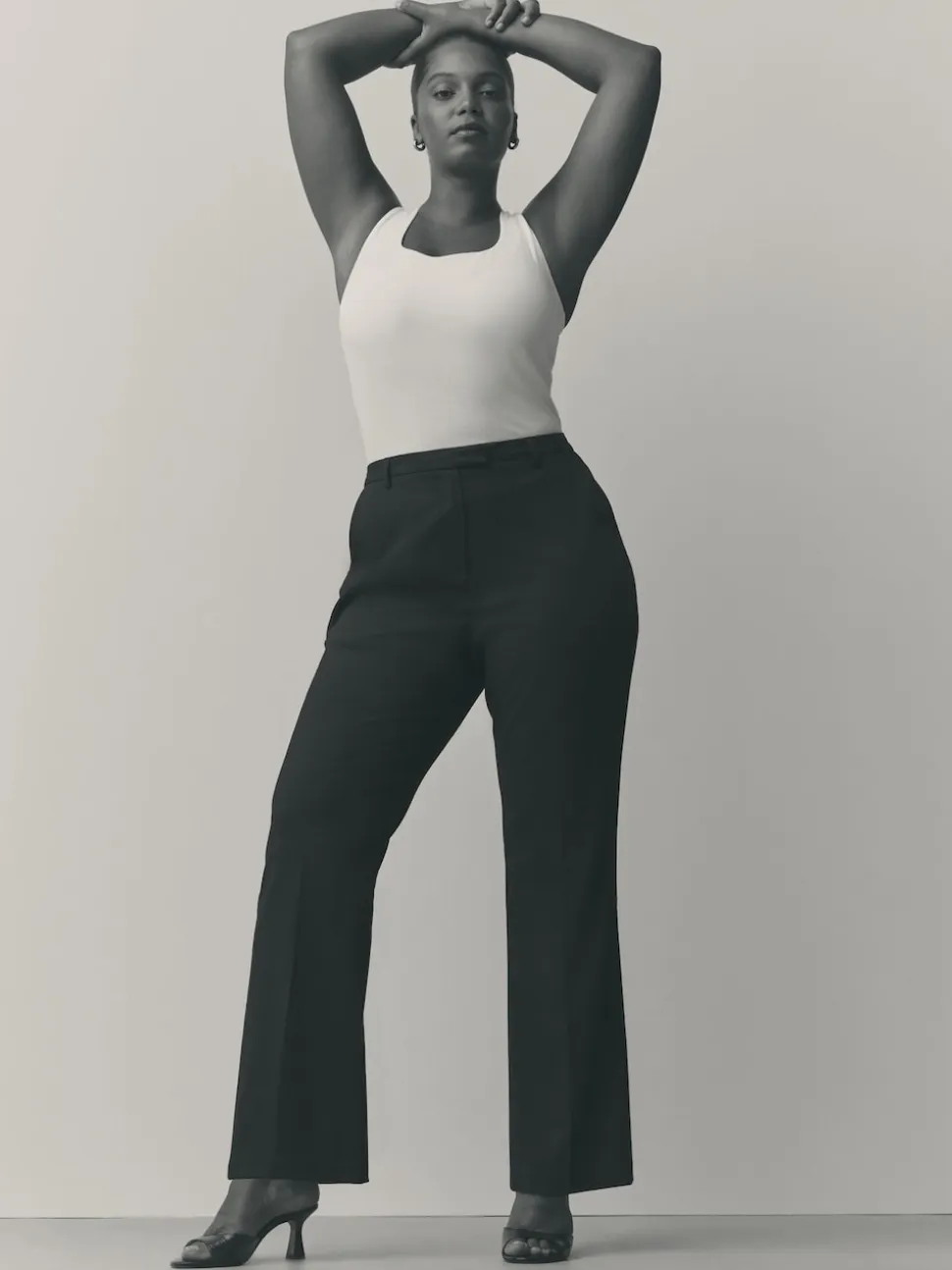 Black Tailored Hourglass Bootcut Trousers