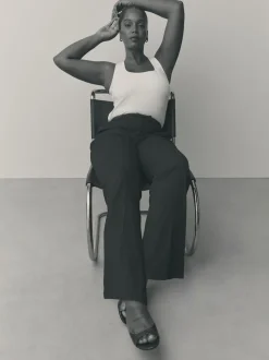 Black Tailored Hourglass Bootcut Trousers