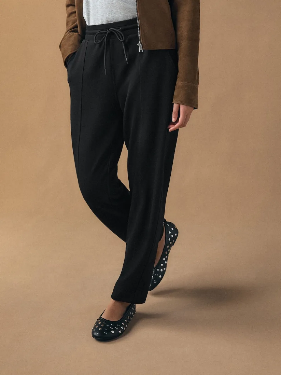 Black Tapered Jersey Joggers