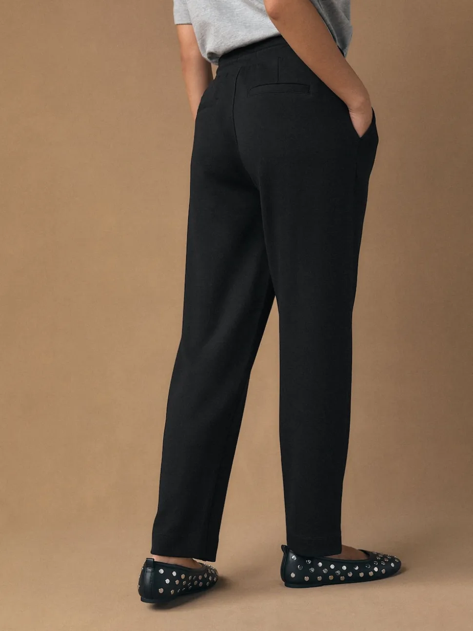 Black Tapered Jersey Joggers