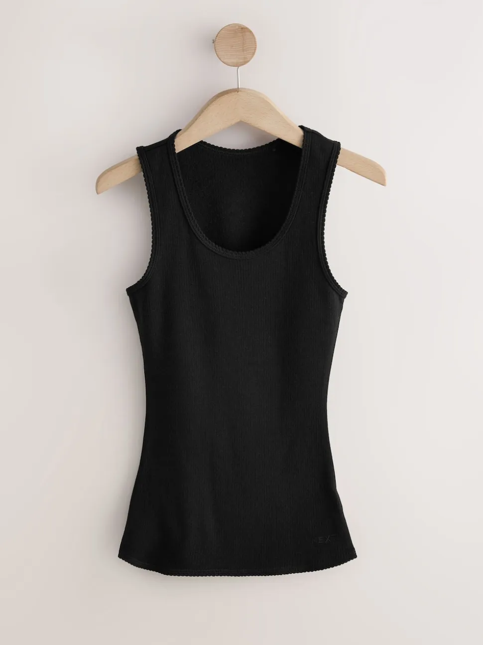 Black Thermal Maximum Warmth Cosy Ribbed Vest